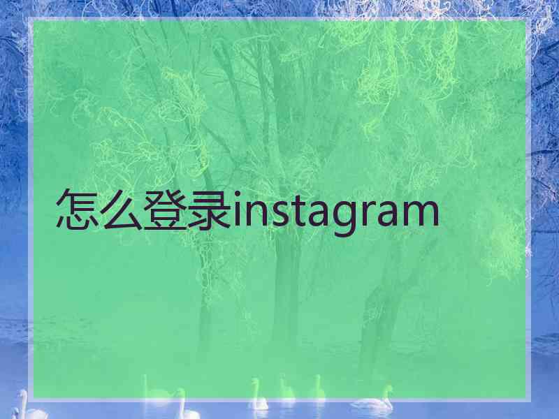 怎么登录instagram