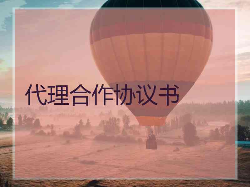 代理合作协议书
