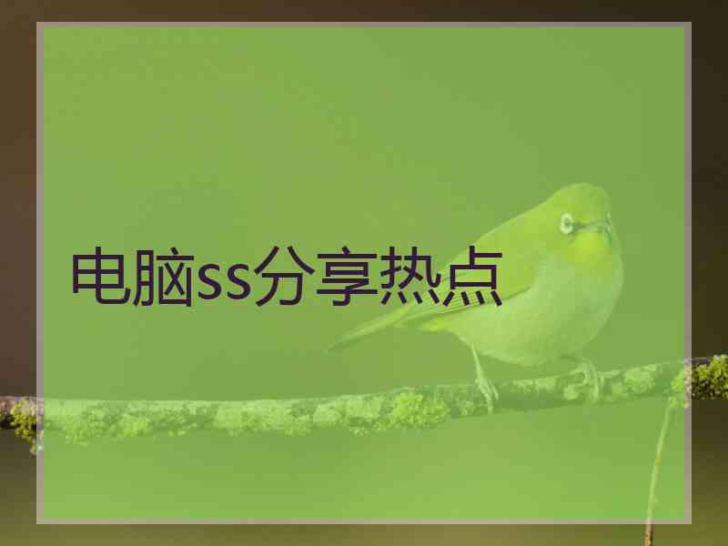 电脑ss分享热点