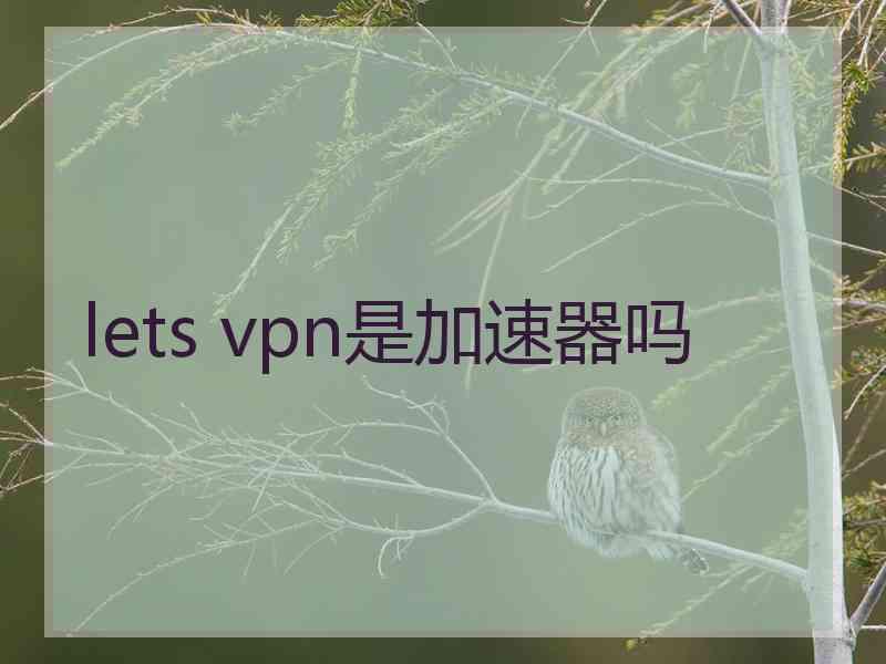 lets vpn是加速器吗