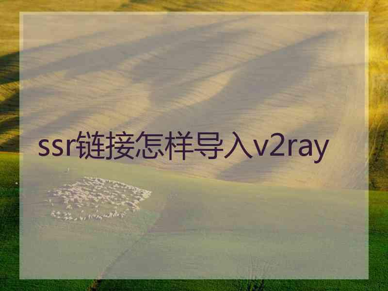 ssr链接怎样导入v2ray