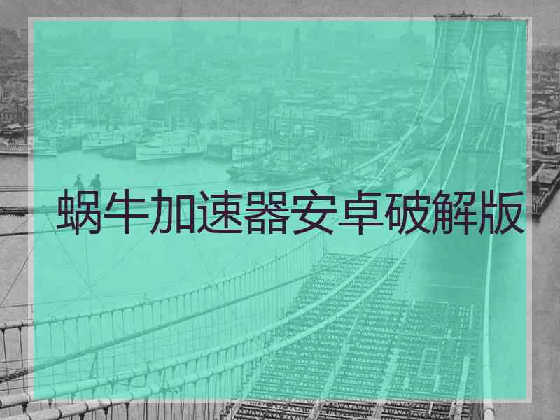 蜗牛加速器安卓破解版