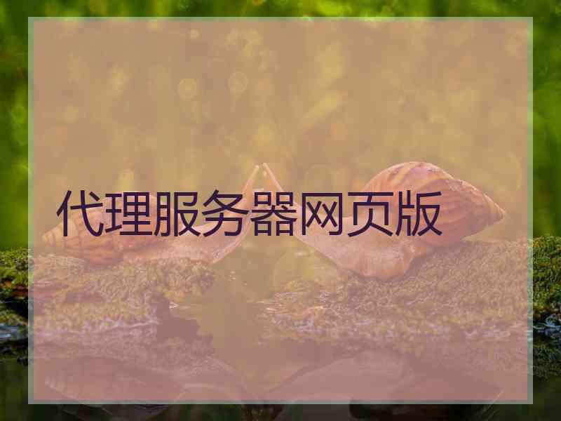 代理服务器网页版