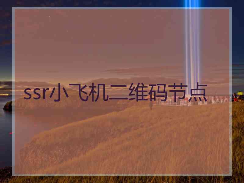 ssr小飞机二维码节点