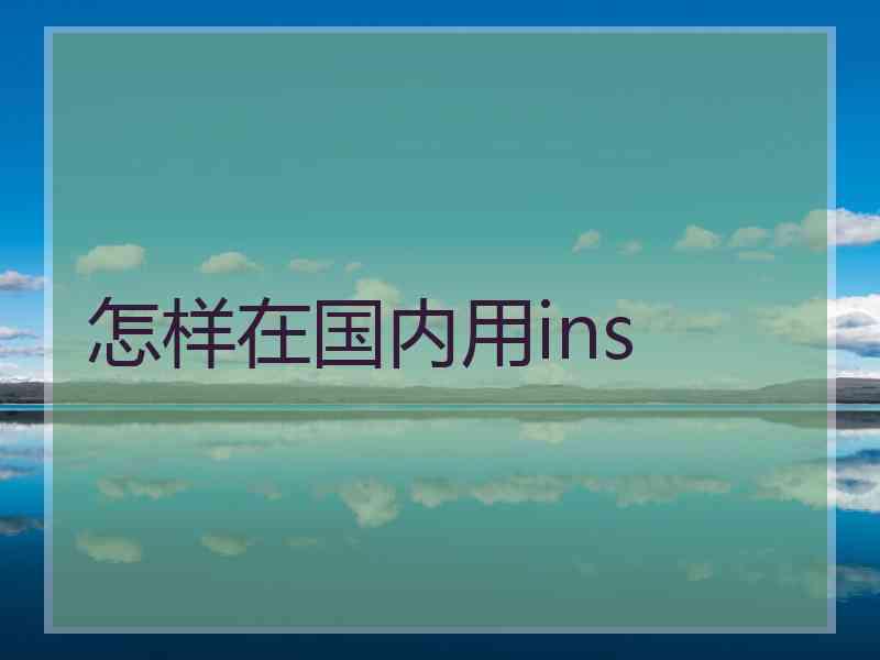 怎样在国内用ins