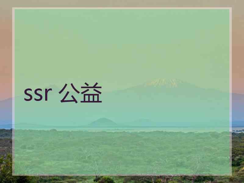 ssr 公益