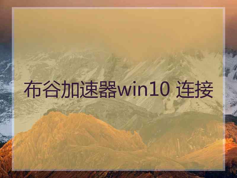 布谷加速器win10 连接