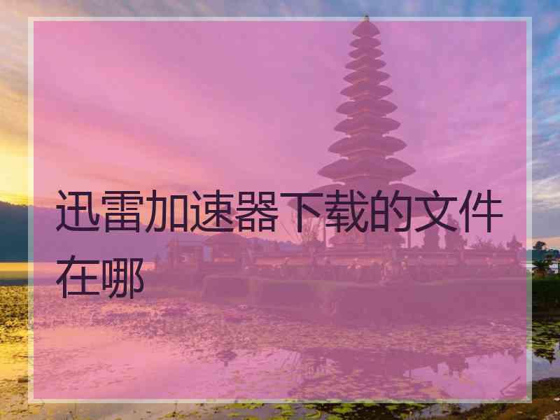 迅雷加速器下载的文件在哪