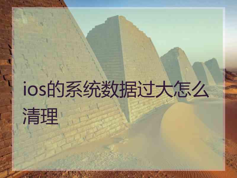 ios的系统数据过大怎么清理