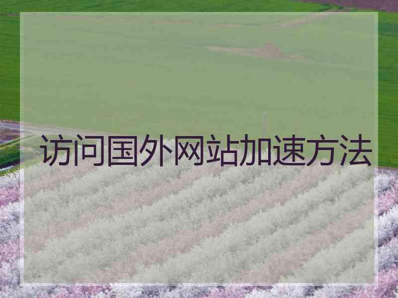 访问国外网站加速方法