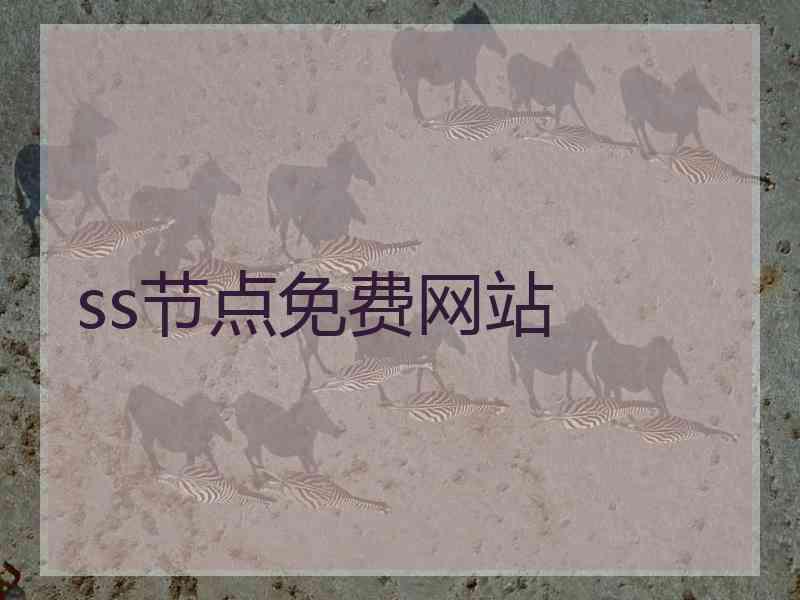 ss节点免费网站