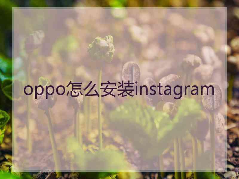 oppo怎么安装instagram