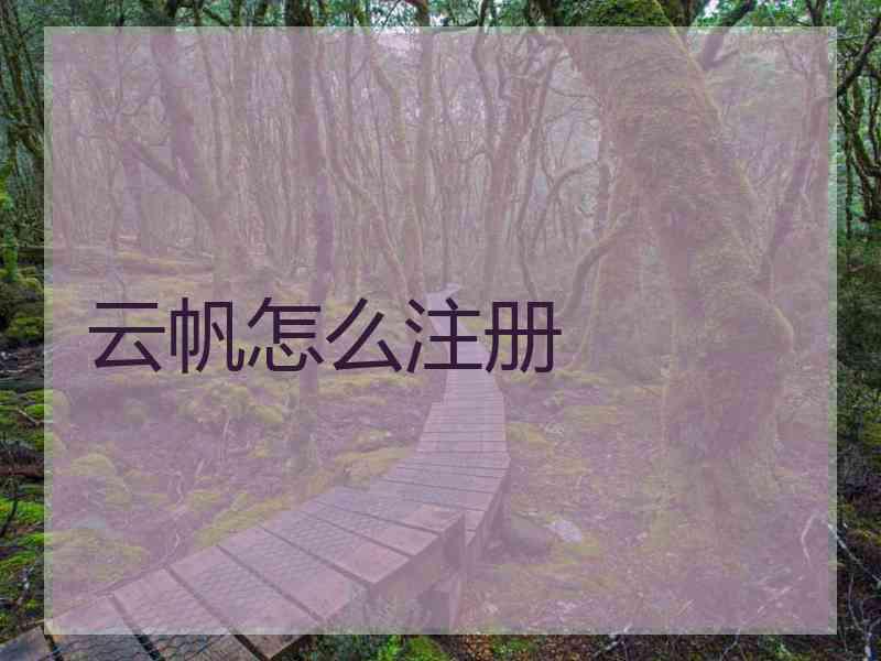云帆怎么注册