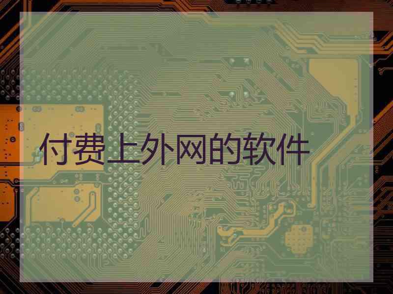 付费上外网的软件