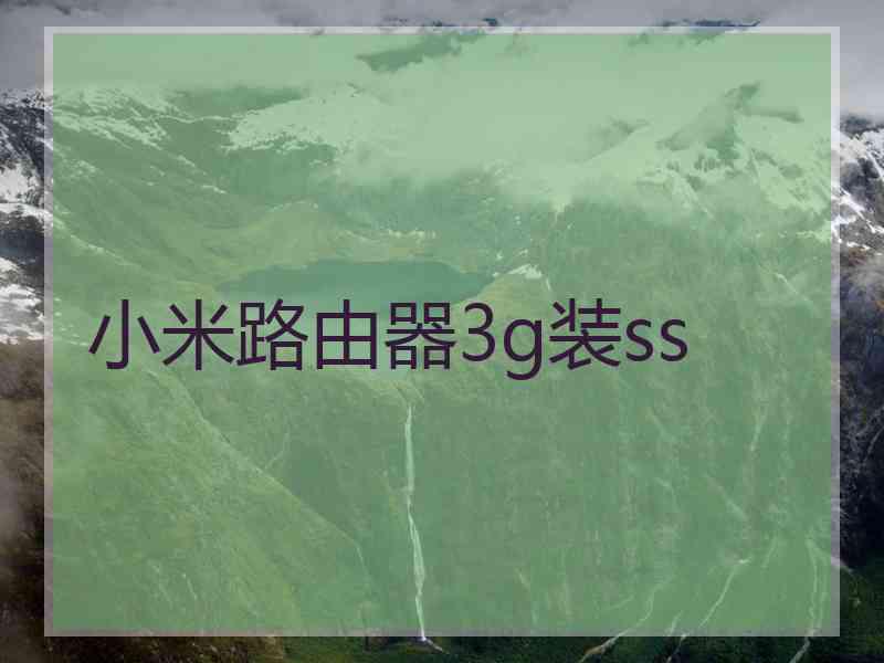 小米路由器3g装ss