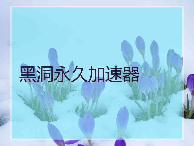 黑洞永久加速器