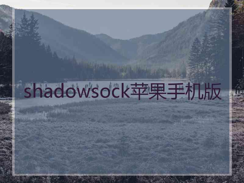 shadowsock苹果手机版