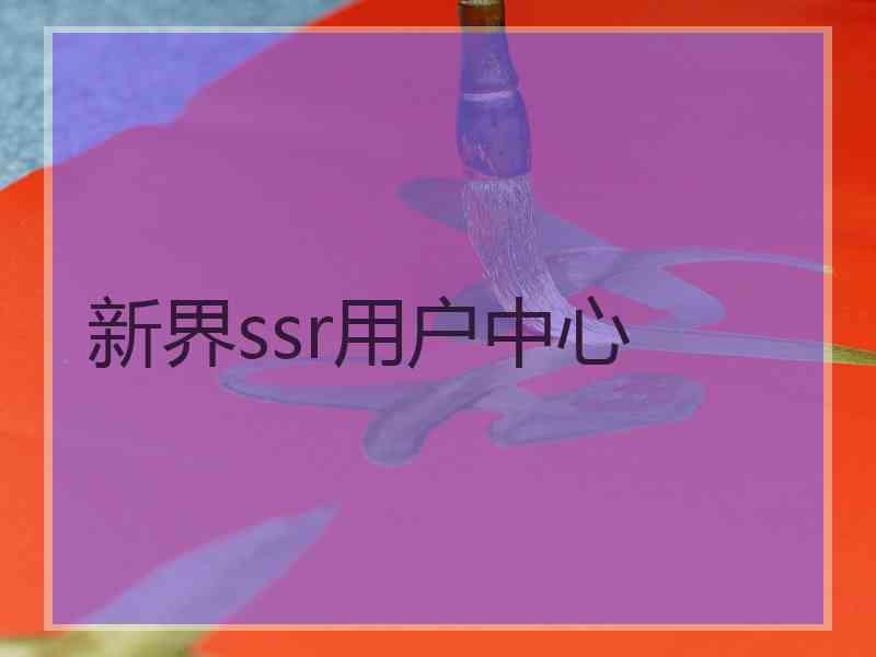 新界ssr用户中心