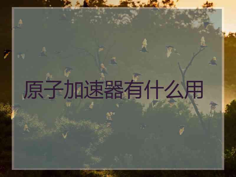 原子加速器有什么用