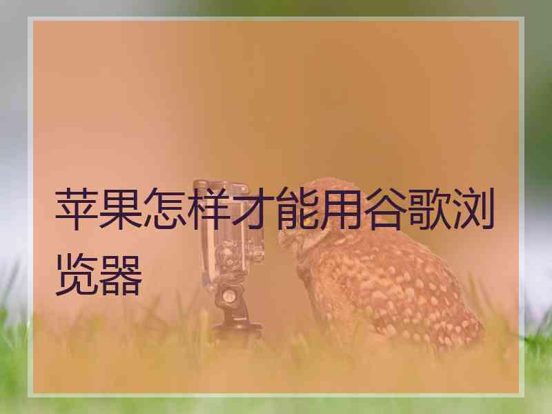 苹果怎样才能用谷歌浏览器