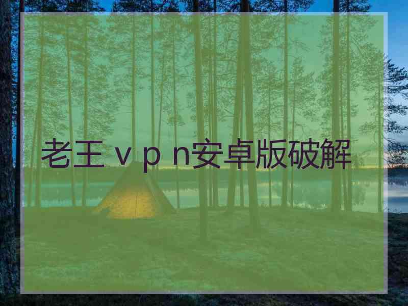 老王 v p n安卓版破解