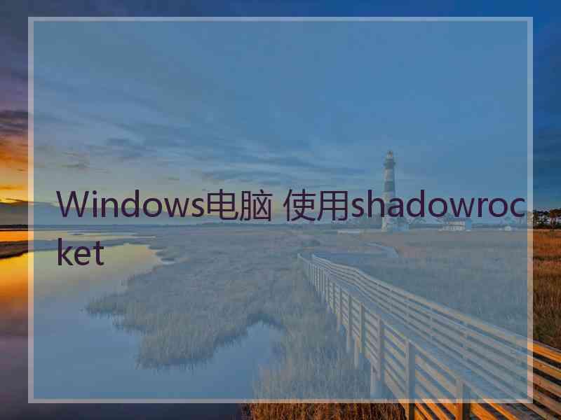 Windows电脑 使用shadowrocket