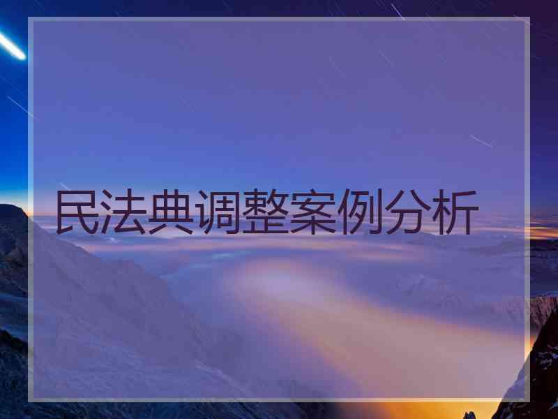 民法典调整案例分析