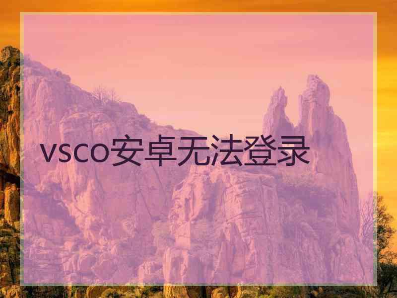 vsco安卓无法登录