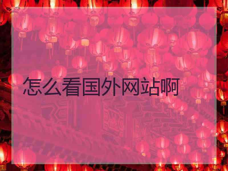 怎么看国外网站啊