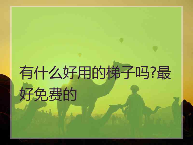 有什么好用的梯子吗?最好免费的