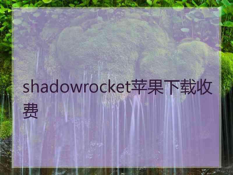 shadowrocket苹果下载收费