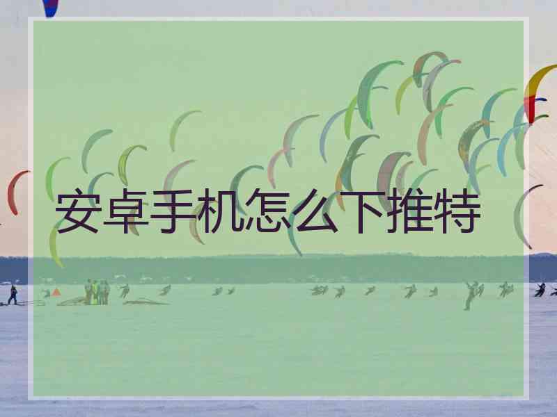 安卓手机怎么下推特