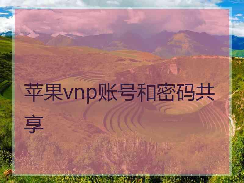 苹果vnp账号和密码共享