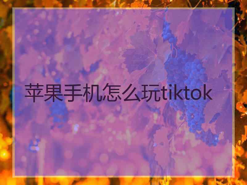 苹果手机怎么玩tiktok