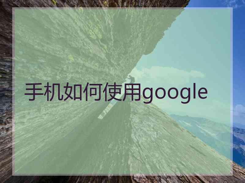 手机如何使用google
