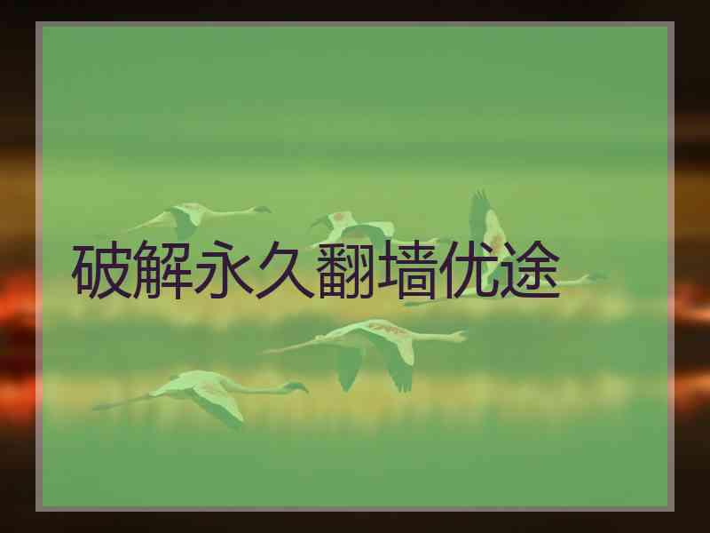 破解永久翻墙优途
