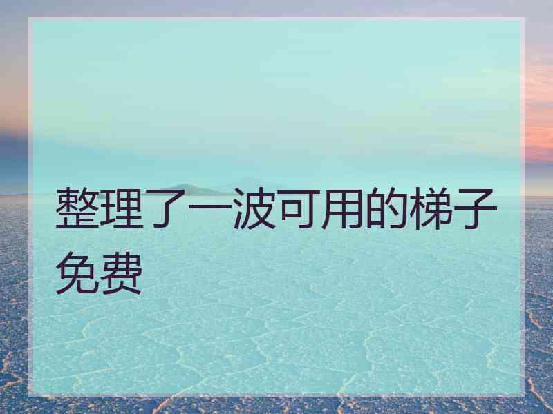 整理了一波可用的梯子免费