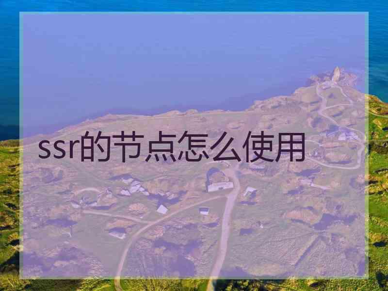 ssr的节点怎么使用