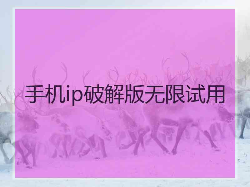 手机ip破解版无限试用