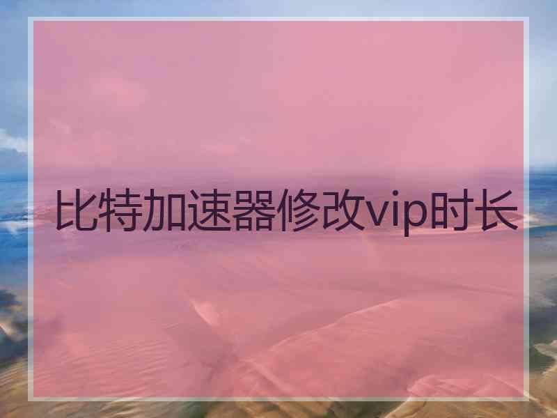 比特加速器修改vip时长