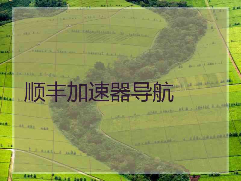 顺丰加速器导航
