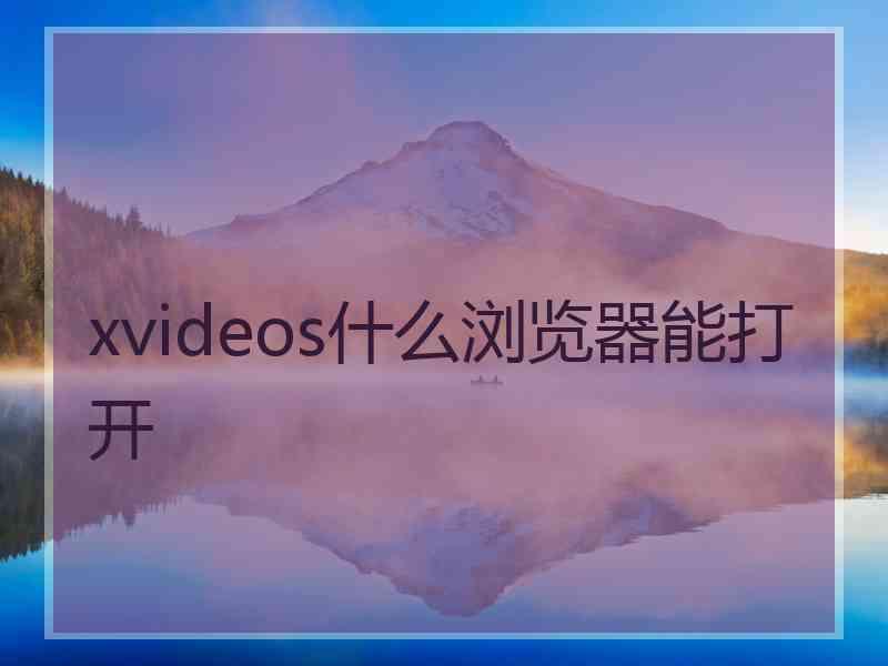 xvideos什么浏览器能打开