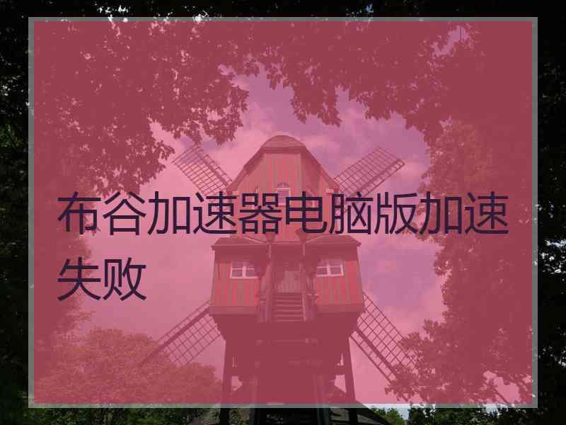 布谷加速器电脑版加速失败