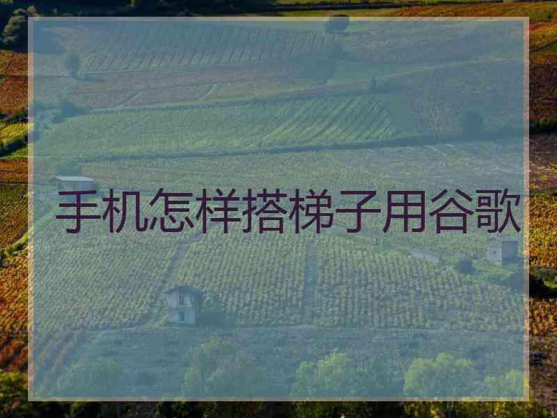 手机怎样搭梯子用谷歌