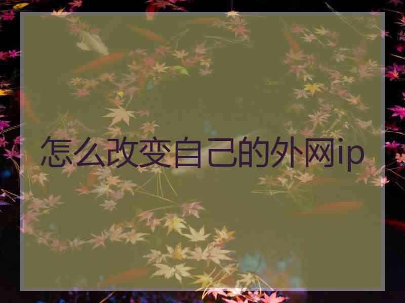 怎么改变自己的外网ip