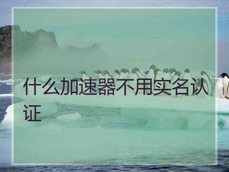 什么加速器不用实名认证