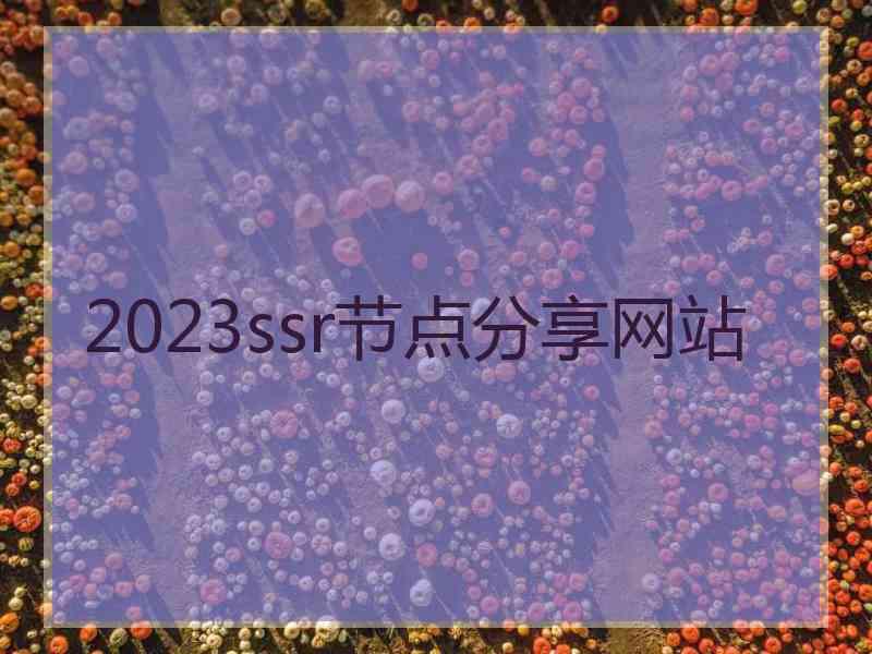 2023ssr节点分享网站
