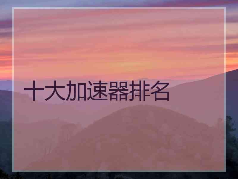 十大加速器排名