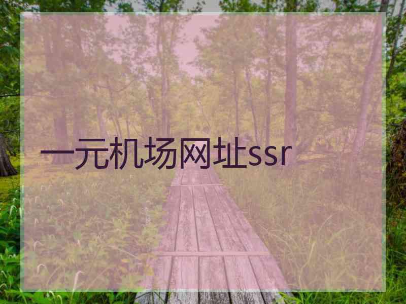 一元机场网址ssr