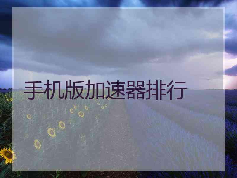 手机版加速器排行